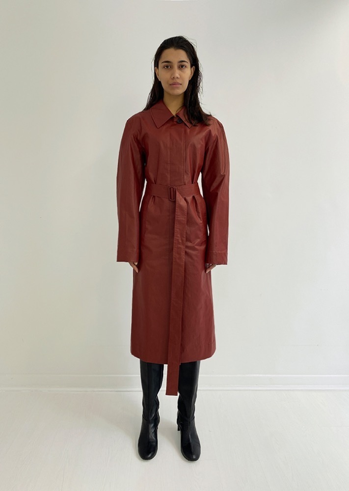 [SOLD OUT] Cotted belt trench coat_Marsala
